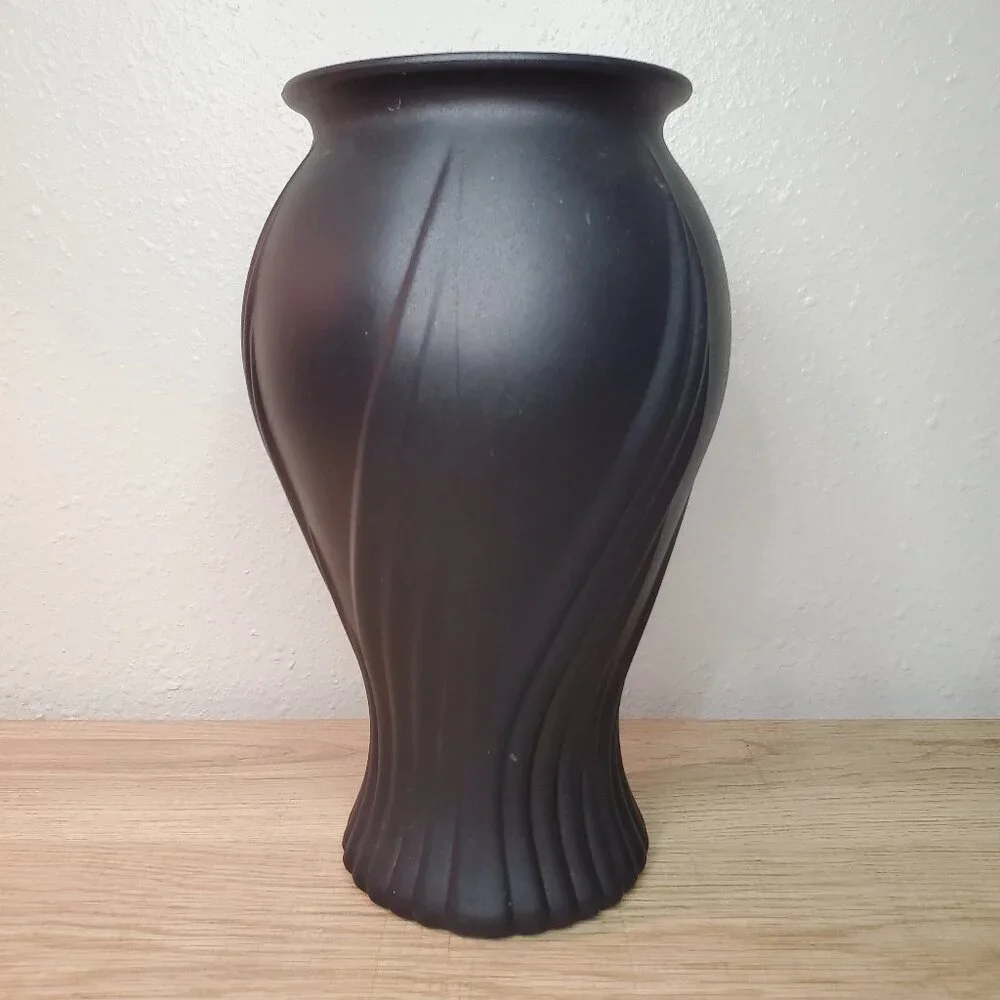 Black Glass Decorative Vase Flower 10